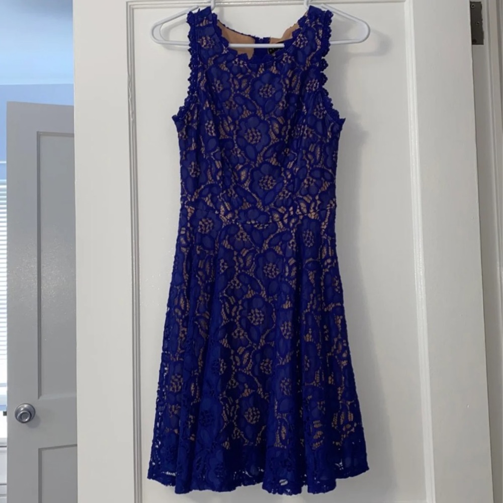 City Studio Fit and Flare Lace Dress